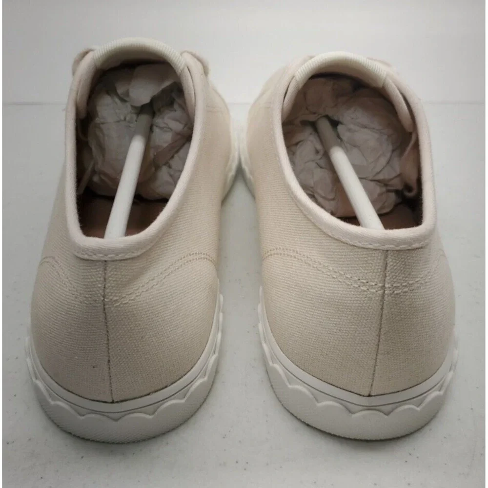 Kate‎ Spade Vale Canvas Sneakers Women's 9.5B Parchment Beige K3813 New/Blemish